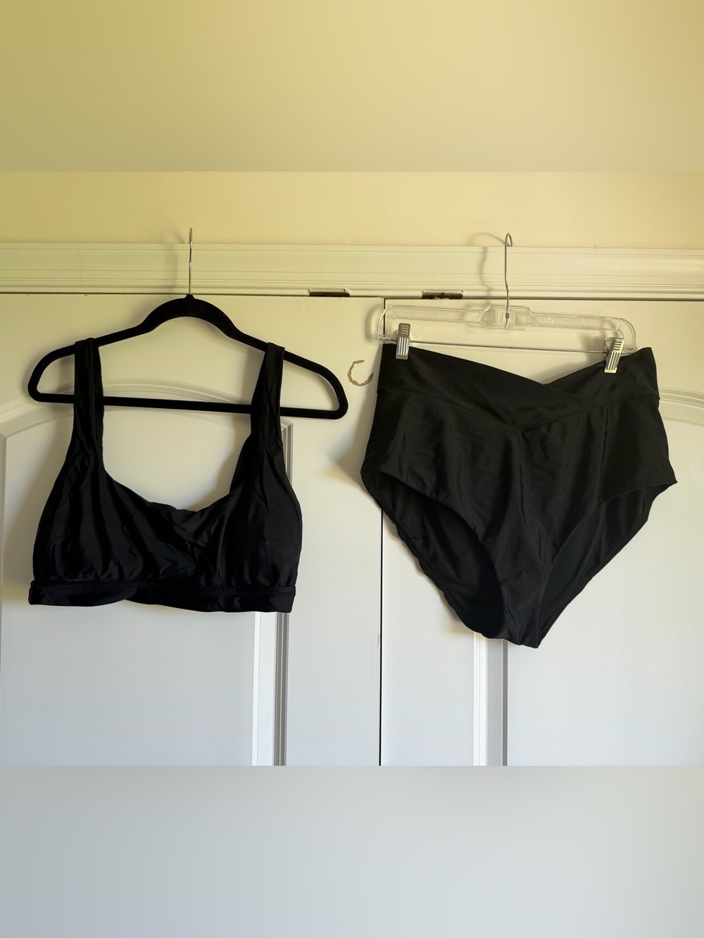 aerie Black Bralette Bikini Top & High-Waist Bottoms